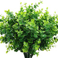PASYOU Artificial Shrub, Fake Bush Simulation Eucalyptus Grass Greenery Leaves Plastic Plants Indoor Outdoor Outside Home Garden Office Bathroom Verandah Wedding Décor Decoration Planter Filler 4 Pcs