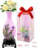 3D Puzzle Vase, 160 Curved Pieces DIY Flower Vase Craft Kit & 3D Puzzles for Adults, Creative Jigsaw Art Project Home Décor Centerpiece, (A-Chrysanthemum Garden)