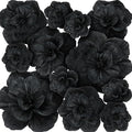 Giant Paper Flowers Artificial Large Paper Flower Decoration for Handcrafted Wall Backdrop Christmas Mexican Wedding Graduation Bridal Shower Birthday Party Supplies(Black,12 Pcs)