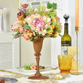 Sungmor Cast Iron Tabletop Flower Vase, Vintage Pretty Tulip Design, 8.6" Tall Decorative Centerpieces Flower Stand, Artificial Flower Arrangements Home Decor for Ceremony Birthday Holiday Event Party
