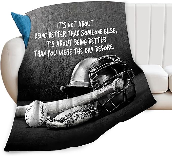 Baseball Throw Blanket for Kids & Adults - Soft, Warm & Cozy Fleece Blanket for Couch, Sofa & Bed - 40"x50"
