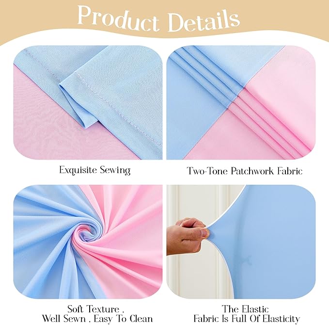 Arch Backdrop Cover Set of 2 Pink Blue Arch Cover 7.2 and 6ft Wedding Arch Cover Stretchy Backdrop Birthday Bridal Baby Shower Gender Reveal Party Arch Stand Covers Spandex