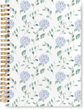 Hydrangea Notebook Journal, Hydrangea Gifts, Blue Notebook Office Supplies, Hardcover Spiral Journal 5.5x8.3 Inch