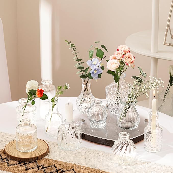 Bud Vase Set of 36PCS, Wedding Centerpieces for Tables Mini Clear Bud Vases for Flowers Small Flower Vases Suitable for Birthday Party Anniversary Wedding Baby Shower