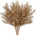 CATTREE Artificial Plants for Christmas, Faux Grass Shrubs Fake Sharp Leaves Gold 3 Pack, Simulation Leaf Bushes for Home Indoor Outdoor Garden Wedding Decoration Hall Table Planter Filler