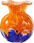 Luxury Lane Hand Blown Confetti Art Glass Bubble Bud Flower Vase for Home Decor 6 inch Tall Centerpiece Table Decoration