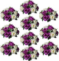 Sziqiqi Pack of 10 Fake Flowers, Silk Rose Flowers, Suit for Wedding/Party Centerpiece Road Lead Flower Rack Decorations, 10 Pieces