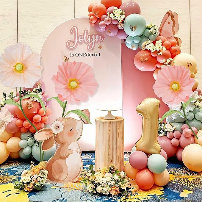 B-COOL Artificial Giant Flowers for Wedding Decoration: Pink Huge Flowers 5.58 ft Large Paper Flower Champagne Faux Floral for Reception Arrangements Photographic Props Party Background Decor