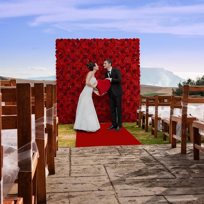 Flower Wall Backdrop 9pcs 16.5x16.5 Inch Flower Wall Decor Artificial Floral Wall Panel Ideal for Wedding Celebrations, Festive Party Birthday Backdrops and Elegant Home Decor