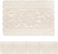Jayla 4 Pcs Rectangle Lace Placemats for Tables Embroidered Lace Tablemats Vintage Crochet Floral Table Runner Vintage Wedding, Tea Party Decor,12x17 Inch