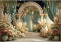 Baocicco Flower Wedding Backdrop 15x10ft Dreamy Fantasy Arch Door Roman Column Background Bride to Be Bridal Shower Decorations Anniversary Ceremony Backdrops for Photography Banner Photo Booth