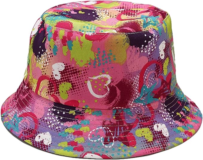 Mashiaoyi Unisex Print Double-Side-Wear Reversible Bucket Hat