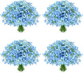 48Pcs Babys Breath Artificial Flowers, Fake Baby Breath Flowers Artificial Bulk Faux Gypsophila Real Touch Flowers for Wedding DIY Bouquet Floral Arrangement Party Home Garden Decoration, Blue