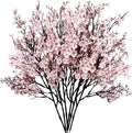 Mandy's Light Pink Artificial Baby’s Breath European Flowers 6 Bundles Silk Gypsophila with Bendable Stems for Fall Thanksgiving & Christmas Centerpiece Wedding Decor and Table Arrangements