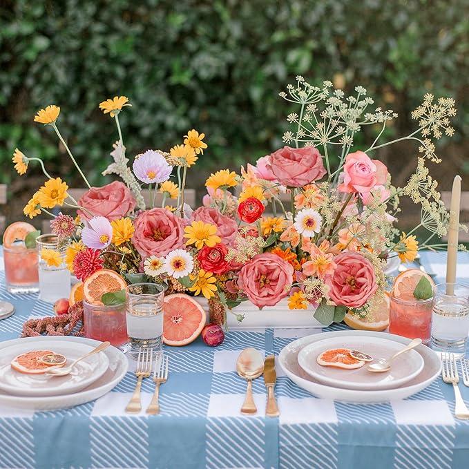 16pcs Peonies Artificial Flowers Head Deep Pink Austin Roses Vintage Burnt Flowers Silk Rose Head with Stems for DIY Flower Wedding Bouquets Centerpieces Home Decoration (Deep Pink)