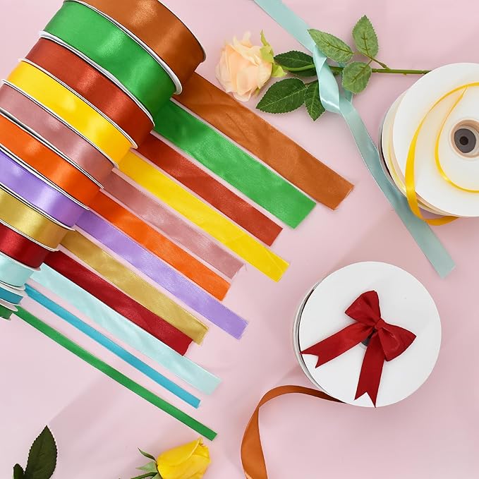 TONIFUL 1-1/2 Inch (40mm) x 100 Yards Rust Wide Satin Ribbon Solid Fabric Ribbon for Gift Wrapping Chair Sash Valentine's Day Wedding Birthday Party Decoration Hair Floral Craft Sewing