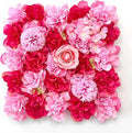 Flower Wall Backdrop, 12PCS 10.6"-15.7" Artificial Flower Wall Panel with Various Styles, 3D Floral Wall Decor for Wedding Photo Background Festive Party Home Decoration (H005, 15 * 15in)