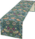 William Morris Floral Table Runner, Vintage Green Flowers Botanical Printed Table Runner for Home Kitchen Dining Table Decoration,13x36 Inch