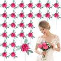 Zeyune 50Pcs Wedding Artificial Peonies 4Inch Fake Silk Peony Faux Peonies Artificial Valentine Flowers Bulk Rose Flowers Heads for Valentine Decoration Vintage Wedding Home Office(Hot Pink)