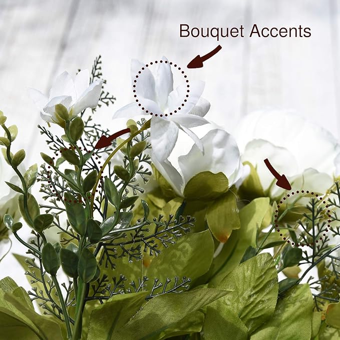FiveSeasonStuff Vintage Artificial Peonies Silk Peony Flowers and Hydrangeas for Wedding Bridal Home Décor – Beautiful Floral Centerpiece Arrangement Decoration with 2 Bouquets (Ivory White)