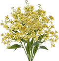 Hollyone Artificial Daphne Flowers with Long Stem 3Pcs Faux Light Yellow Flowers 28.3” Fake Autumn Fall Silk Flowers Piacks Bouquet for Floral Arrangement Wedding Party Centerpiece Table Home Decor