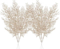 Christmas Glitter Stems 24pcs Artificial Pine Tree Picks for Christmas Tree Ornaments fillers, DIY Xmas Wreath, Crafts, Garland, Holiday, Party, Wedding and Home Decoration (Champagne Gold)