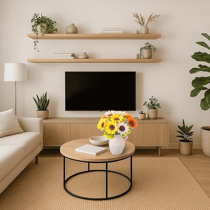 10 Pack Sunflowers Artificial Flowers - Realistic Fake Sunflowers for Home Decor, UV Resistant Silk Flowers for Wedding Centerpieces Farmhouse Office Outdoor Decoration (5 Yellow & 5 White)