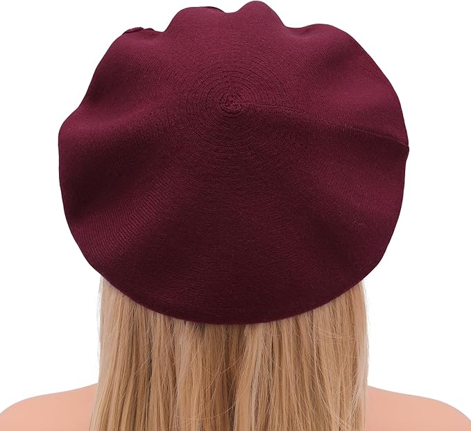 Winter Women French Beret Hat Kaschmir Solid Color Knitted Berets