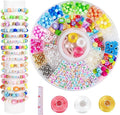 Bead Bracelet Making Kit-600PCS Beads for Friendship Bracelet Making Kit Multicolor Bead Letter Alphabet Stars Heart Ojo Pony Beads for DIY Necklace Jewelry Accessories Christmas Gift for Kids Girls