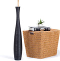 Leewadee Large Black Home Decor Floor Vase - Wooden 26 inch Tall Farmhouse Decor Flower Holder for Fake Plant and Pampas Grass