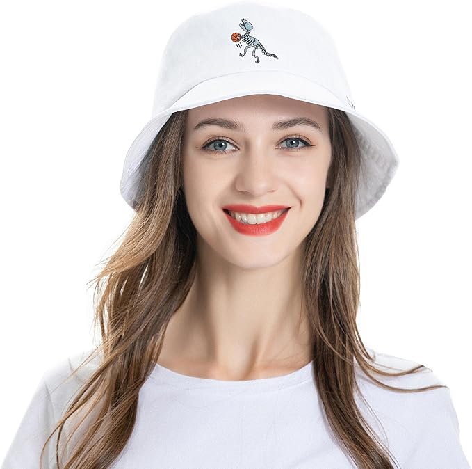 ZLYC Unisex Fashion Embroidered Bucket Hat Summer Fisherman Cap for Men Women