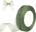 3/4 Inch x 50 Yards Sheer Organza Ribbon Chiffon Ribbon for Gift Wedding Flower Bouquet Wrapping Decorations Crafts (Sage Green)