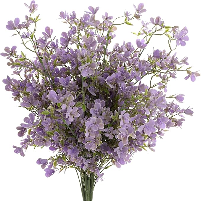 Grand Verde 29” Forget-Me-Not Artificial Flowers Faux Bouquet Long Stems for Tall Vase, DIY Crafts Home Decoration, Bulk 5pcs (Purple)
