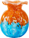 Luxury Lane Hand Blown Confetti Art Glass Bubble Bud Flower Vase for Home Decor 6 inch Tall Centerpiece Table Decoration