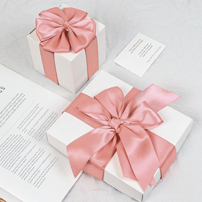 Rose Gold Satin Ribbon, Double Faced 2 Inch X 50 Yards Rose Gold Ribbon, Premium Satin Ribbon for Gift Wrapping, Crafts, Hair Bow Making, Sewing, Flower Bouquet, Wedding Party Decor