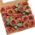 Ling's Moment Artificial Rose Flowers 50pcs Foam Roses w/Stem for DIY Wedding Bouquets Centerpieces Bridal Shower Party Home Decorations (Regular 3/50pcs'')