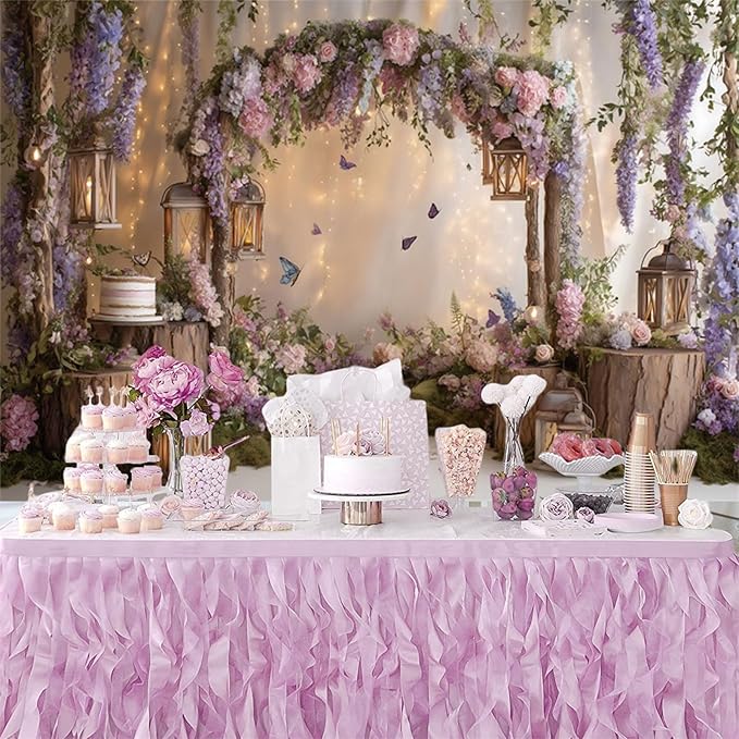 Baocicco Purple Flowers Wall Backdrop 7x5ft Rustic Style Wooden Arch Door Butterfly Background Photography Rural Wedding Baby Shower Birthday Party Banner Supplies Anniversary Decorations Props
