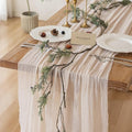 10pcs Light Beige Gauze Rustic Cheesecloth Table Runner 120 Inch 10 FT for Wedding Baby Shower Bridal Shower Birthday Engagement Garden Outdoor Party Long Sheer Boho Decorations