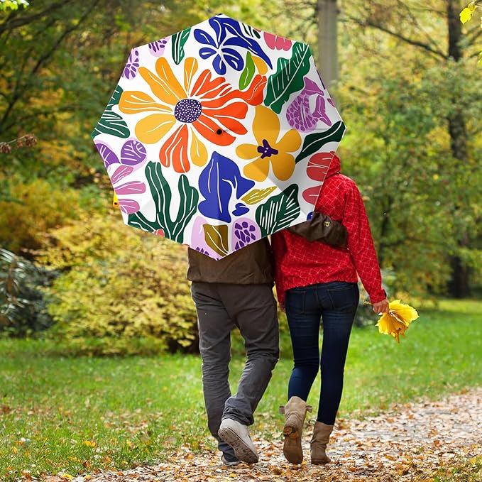 Small Compact Travel Automatic Folding Umbrella for Women, Portable Lightweight, Rain, Wind, UV Sun Shade