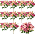 Olgaa 12 Bundles Peonies Artificial Flowers Artificial Peonies Silk Flowers Bulk Fake Peony Bouquet for Bridal Shower Decorations Wedding Table Centerpiece (Pink)
