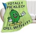 Pickle Blanket Cute Pickle Throw Blanket Vegetable Soft Cozy Fleece Fuzzy Stuffed Plush Flannel Gifts for Girls Women Boys Kids Adults 40''x50''