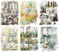 150Pcs Garden Theme PET Sticker Set, Floral Landscape Scrapbook Supplies for Journaling, Junk Journal, DIY Crafts, and Decorative Projects