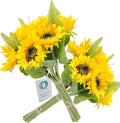 Artificial Flowers 2pcs 14'' Sunflower Bouquets with 7pcs Silk Flowers for Wedding Bridal Bouquet Bridesmaid Home Decor Housewarming Gift Office Baby Shower (Yellow)
