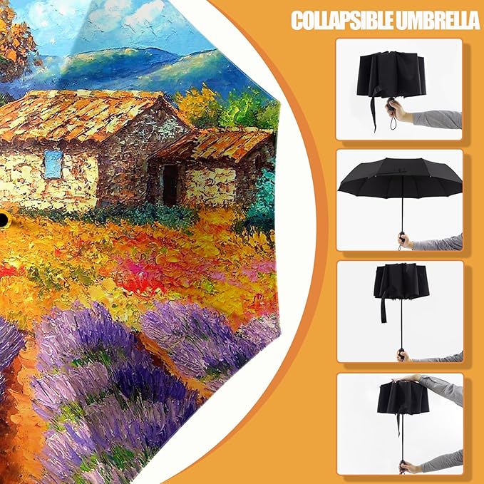Small Compact Travel Automatic Folding Umbrella for Women, Portable Lightweight, Rain, Wind, UV Sun Shade