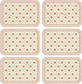 patdrea French Floral Red Rectangular PVC Placemats, Pack of 6, Waterproof Insulation, Soft and Durable, Suitable for Dining Table, Kitchen and Coffee Table Decoration,12"*17"
