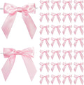 Pink Satin Ribbon Twist Tie Bows 5 Inch Pre-Tied Blush Pink Gift Bows for Crafts, Treat Bags, Party Favors, Wedding, Baby Shower, Candy Apple, Christmas Tree (36 Pack)