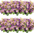 Uieke 12 Bundles Artificial Flowers for Outdoors UV Resistant Fake Daisy Mums Flowers No Fade Shrubs Plants Indoor Outside Planter Home Wedding DIY Garden Porch Décor (Purple)