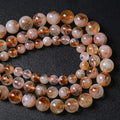 8MM 46PCS Natural Stone Citrine A Grade Quartz Crystal Loose Beads for Jewelry Making DIY Bracelet Necklace 1 Strand 15’’