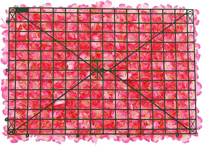 3D Flower Wall Panel, 10pcs Pink Artificial Floral Wall Backdrop, Realistic Silk Flower Backplanes, Roll Up Fake Flower Background for Valentines Wedding Party Photo Arrangement Decor