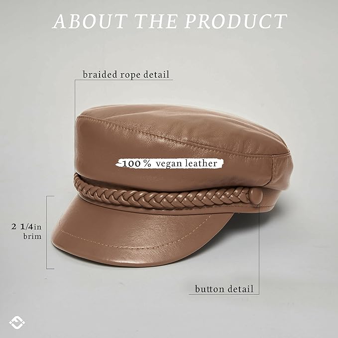 Funky Junque Newsboy Hat for Women – Trendy Greek Fisherman Cap, Classic Women's Baker Boy Newsies Hat, Ladies Fashion Caps